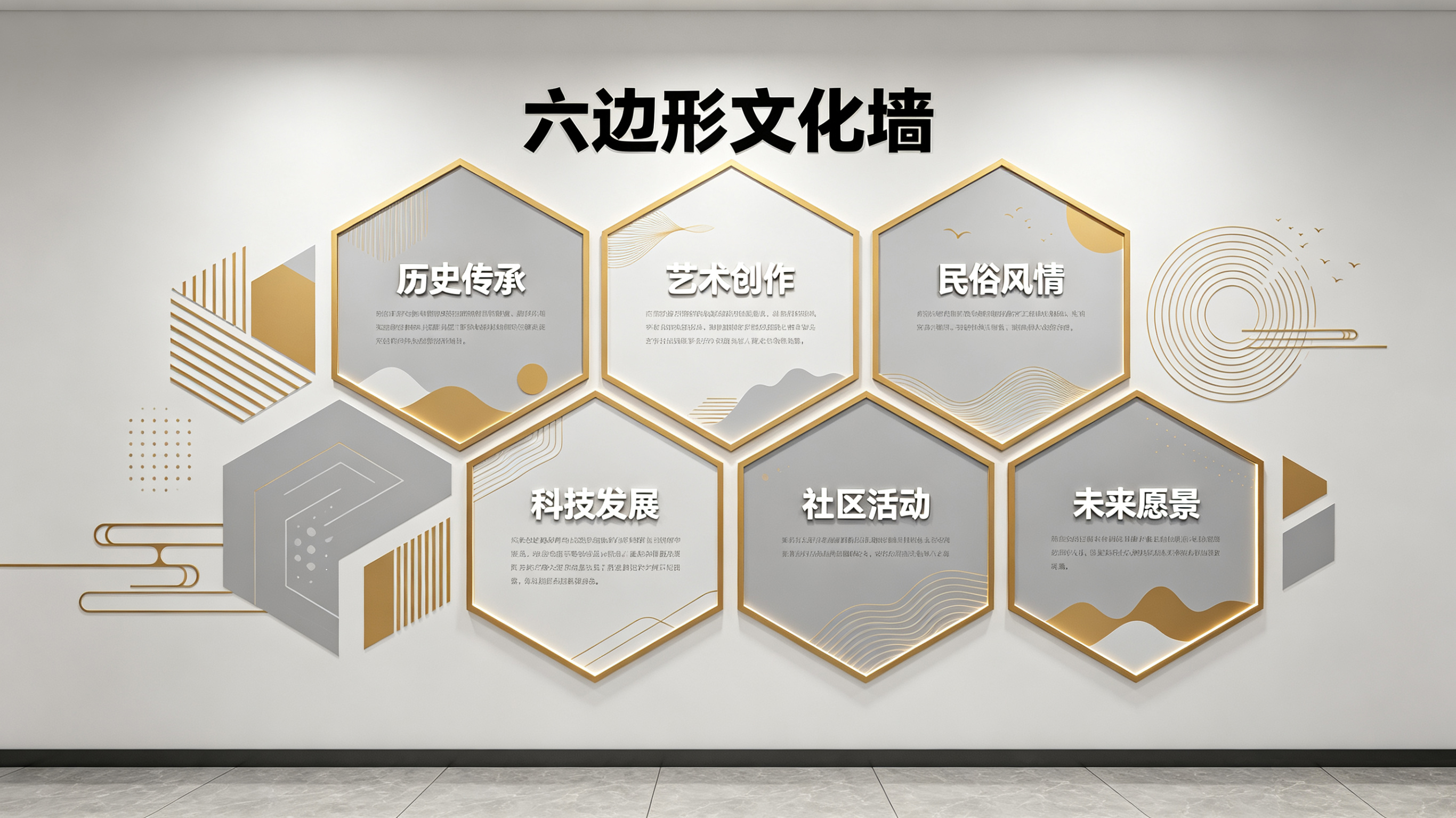 灵山企业文化墙 | 六边形信息美学